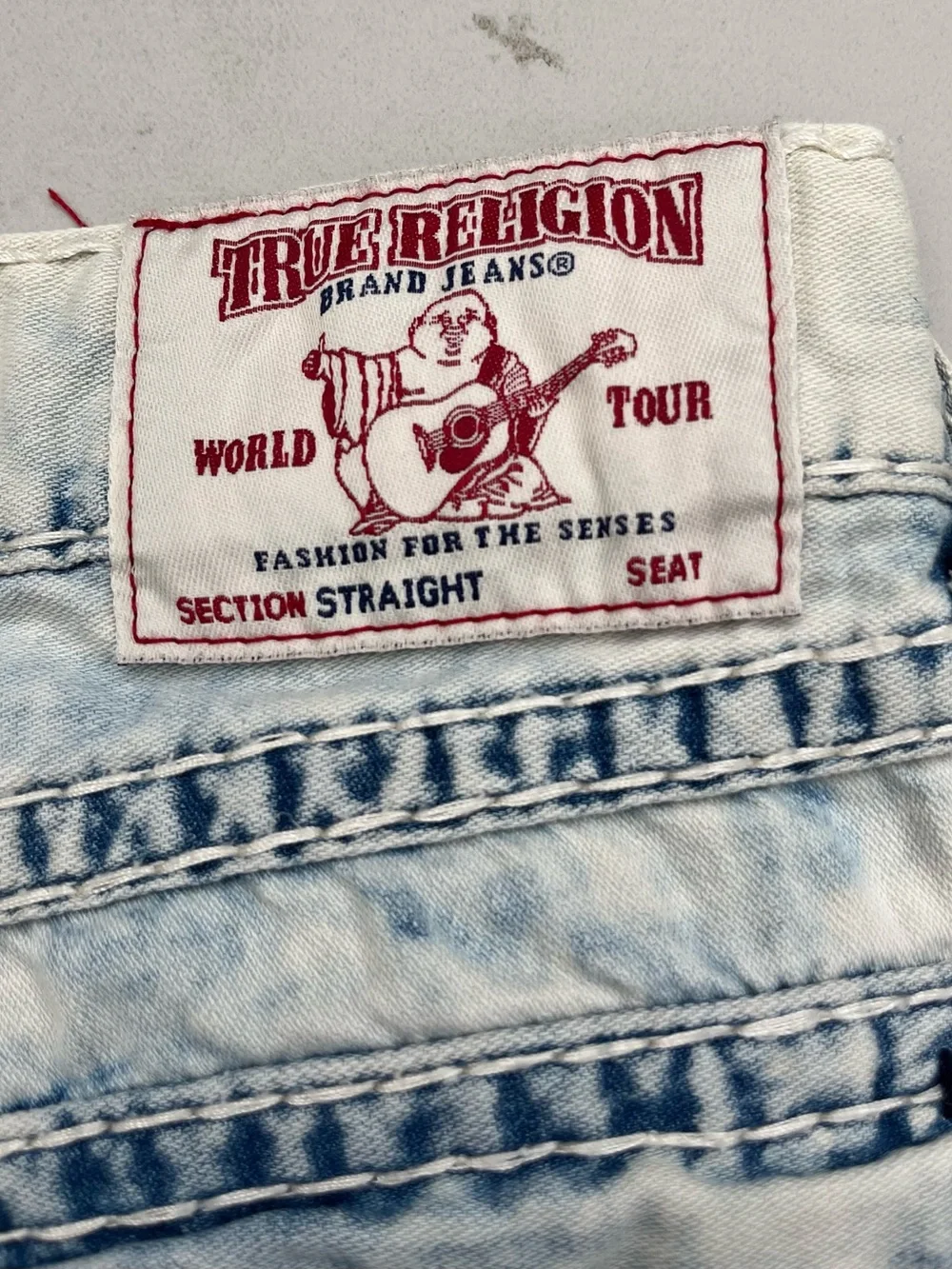 True Religion Light Wash Blue Straight Jeans